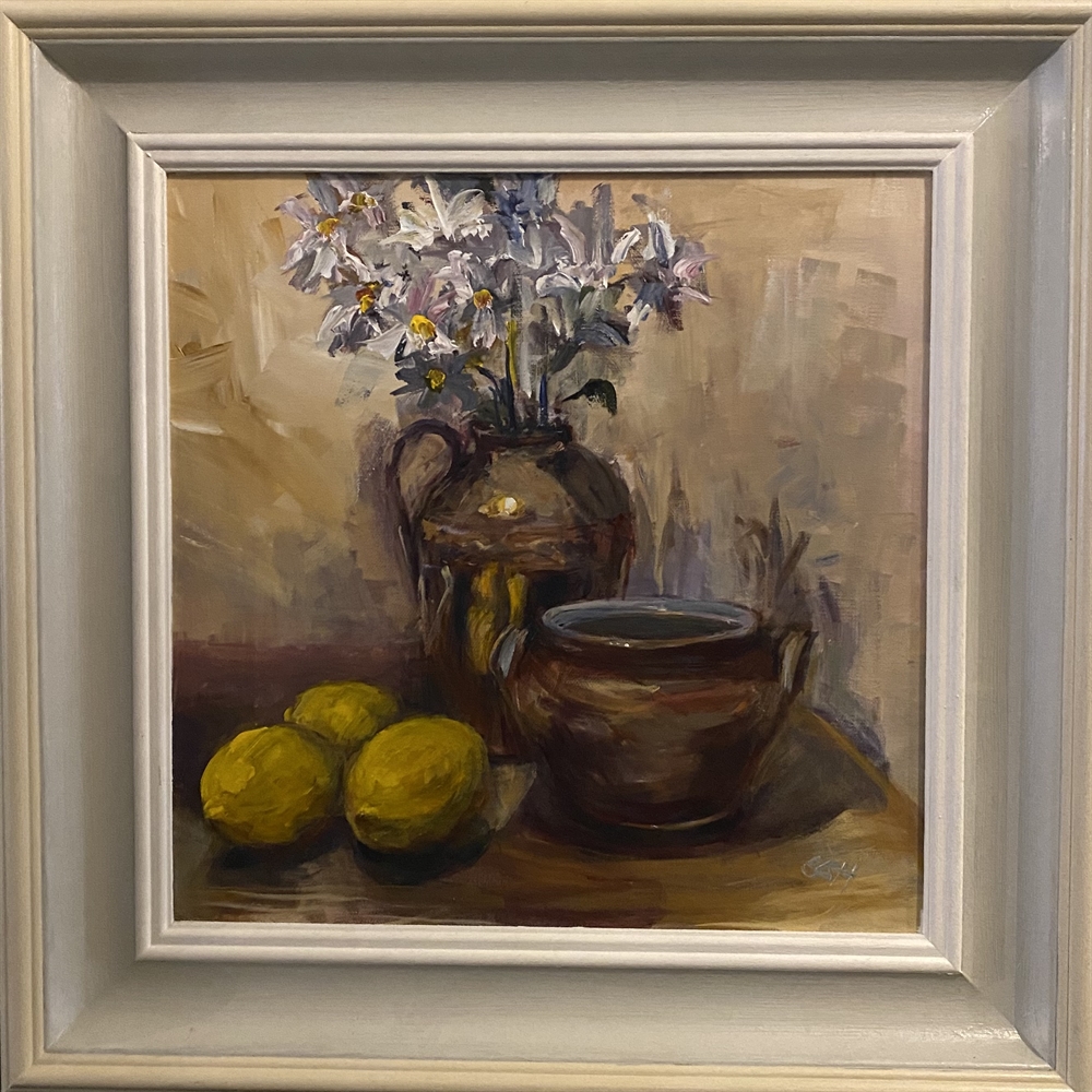 Chrysanthemum and lemons by Sarah Heelis (Nesbitt)